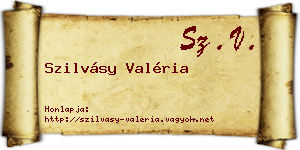 Szilvásy Valéria névjegykártya