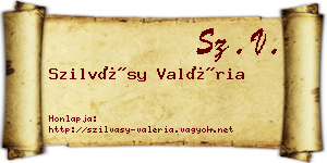 Szilvásy Valéria névjegykártya